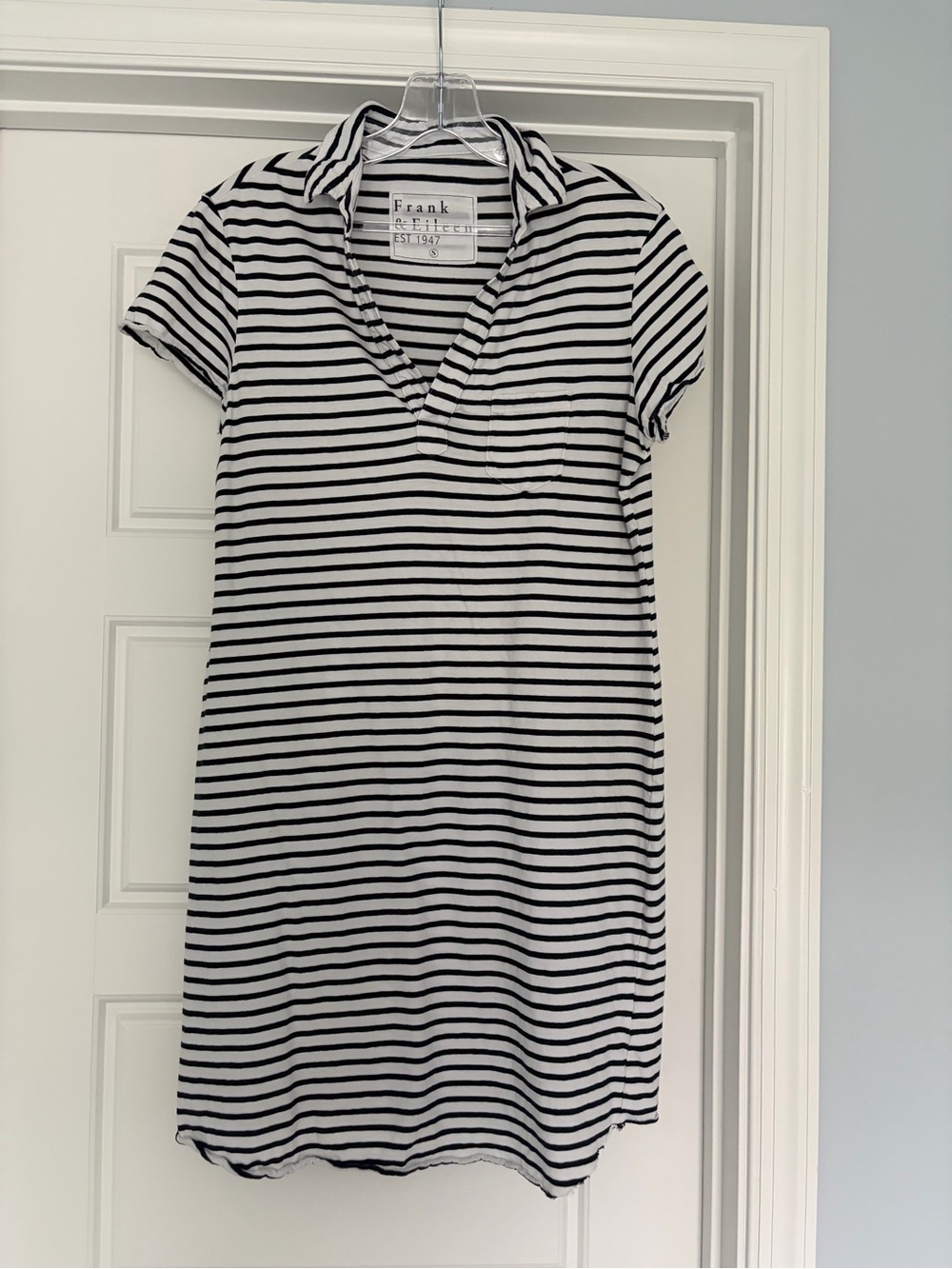 Frank & Eileen Blue and White Striped Polo Dress - Picture 4 of 5